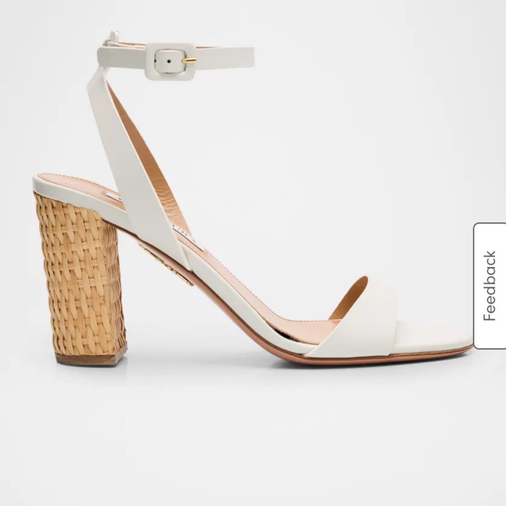 Aquazzura Sunseeker Leather Ankle-Strap Sandals